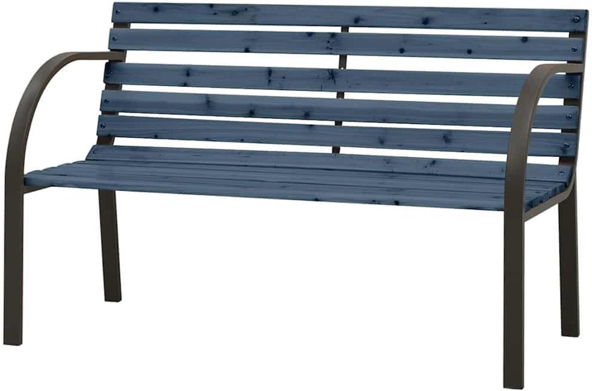 Kindertuinbank - Bankje buiten - Buiten spelen - Stevig stalen frame - 81 cm - Grijs