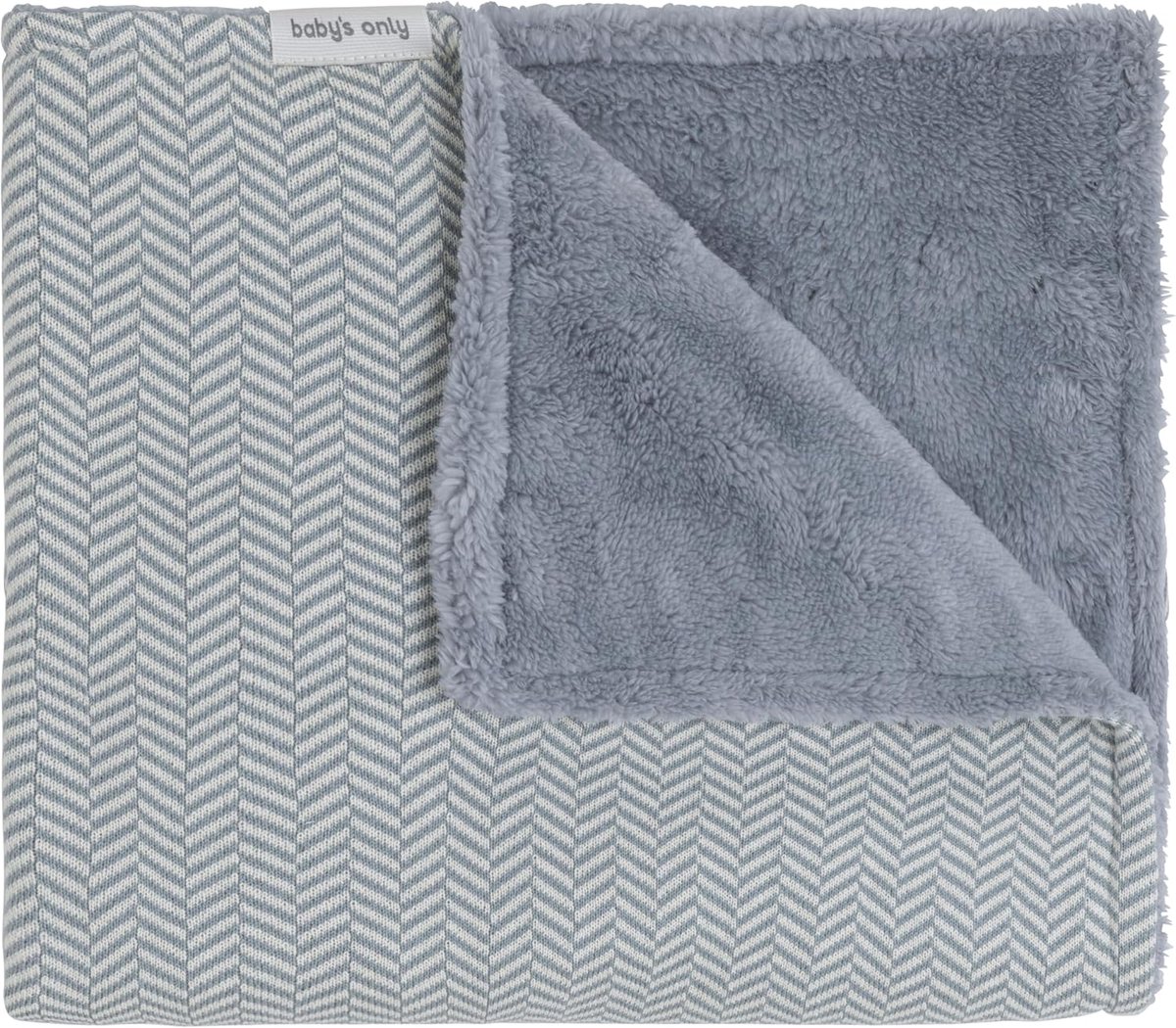 SnelShoppen - Baby Dekentje Crib 70x95cm - Zacht en Comfortabel in Nordic Blue/Ecru - Wasbaar en Kleurecht voor Babybed of Crib