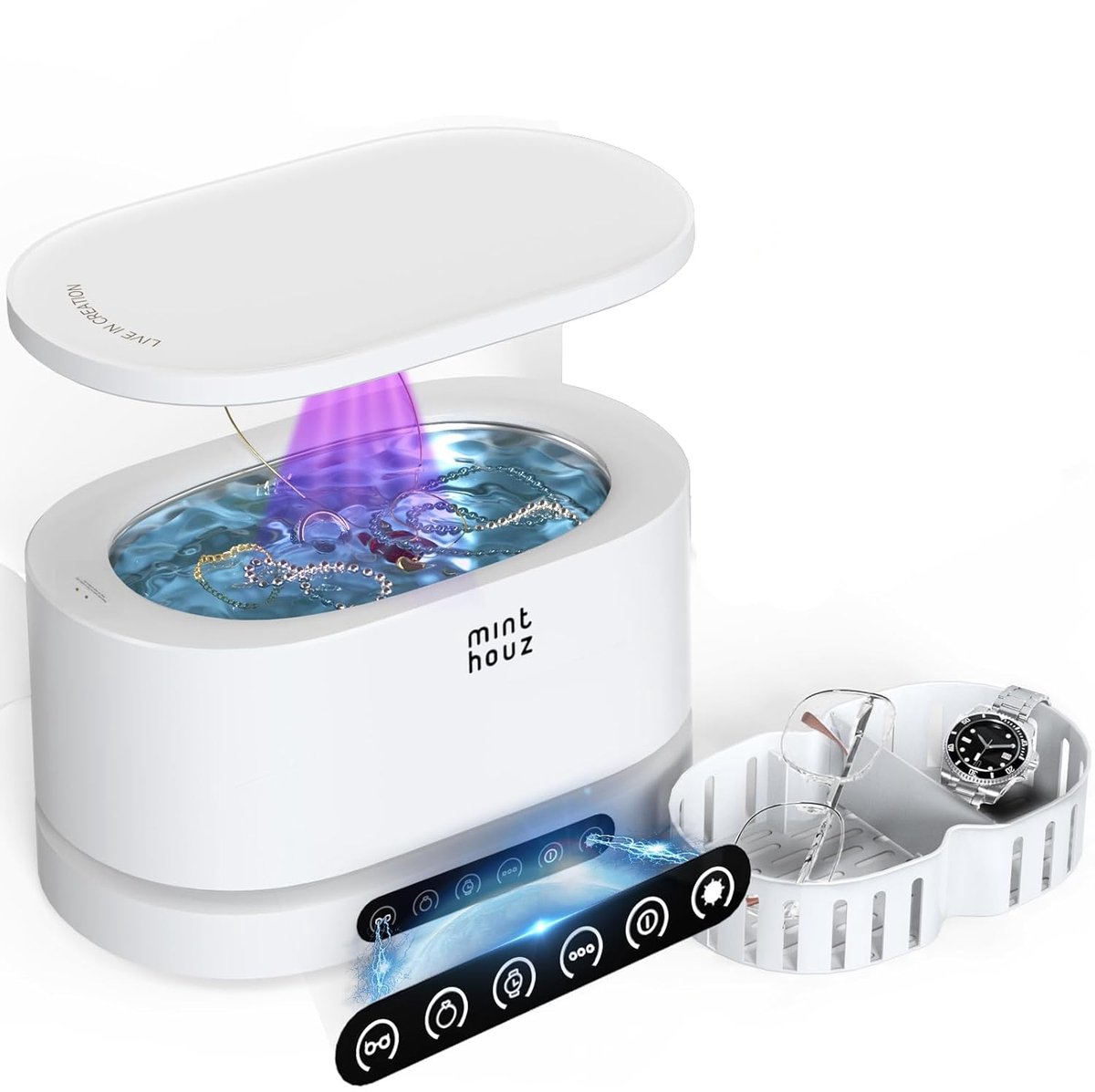 SnelShoppen - Ultrasonic Cleaner 500ml, 48000 Hz, Professionele Ultrasoon Reiniger voor Sieraden, Brillen, Horloges, Protheses, Diepe Reiniging