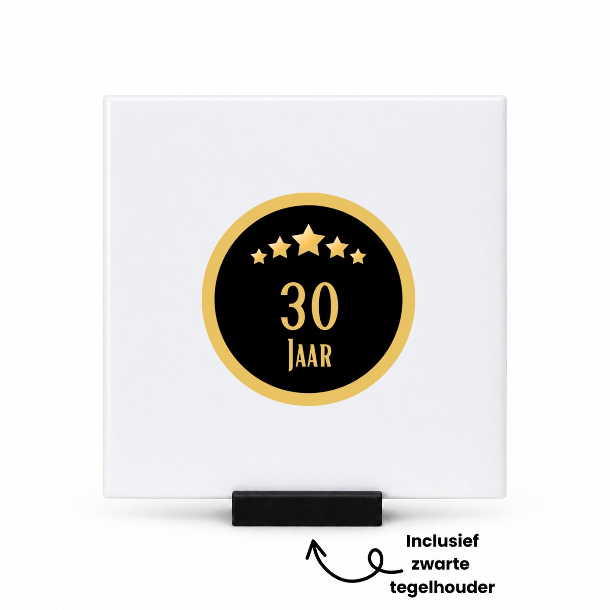 Hacebo 30 jaar tegeltje met tegelhouder - iemand die 30 jaar is geworden of 30 jaar lang een relatie hebben of getrouwd zijn - tegeltjes met tekst - verjaardagscadeau - verjaardag - cadeau - kado - geschenk - gift - spreuktegels - 10.8x10.8 CM Wit
