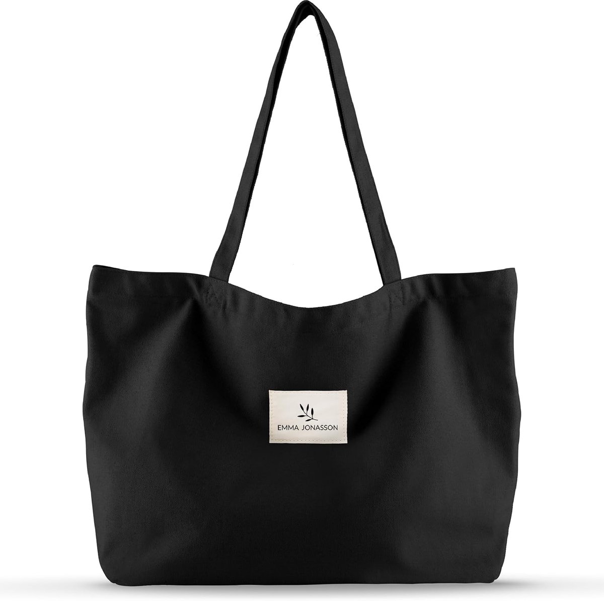 Thijox - Jute tas met ritssluiting en binnenzak, stijlvolle shopper voor dames, grote boodschappentas met lang handvat, perfect als tote tas, trendy s
