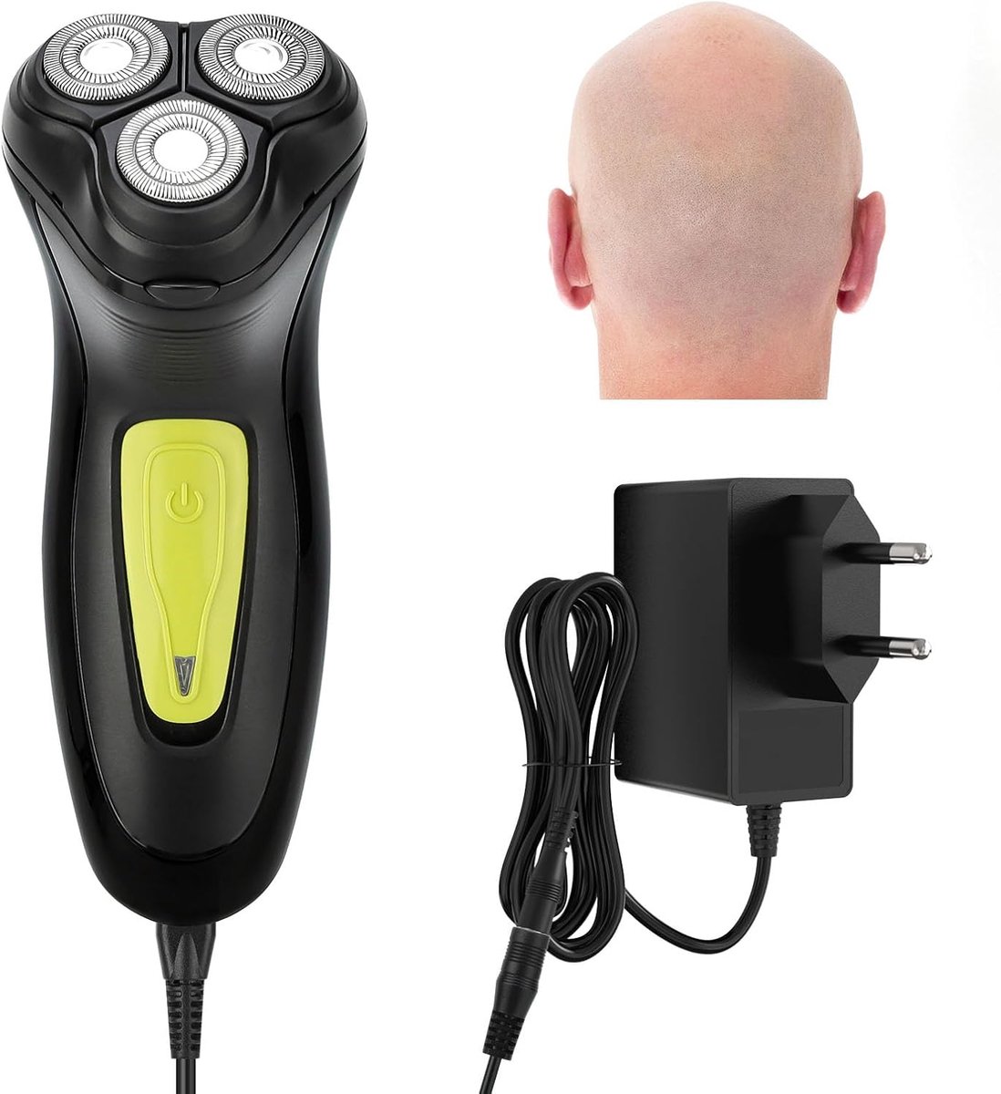 SnelShoppen - Professionele Elektrische Scheerapparaat voor Mannen - Krachtige 12V Motor, Bedraad Hoofdscheerapparaat, Perfect voor Kaal Haar en Stubb