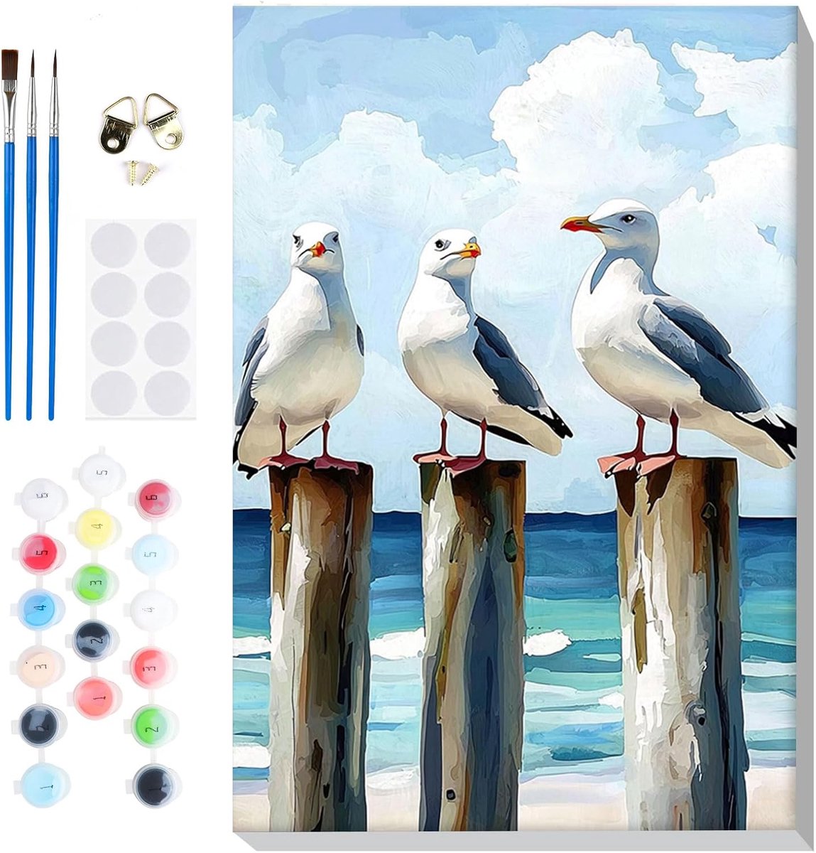 SnelShoppen - Schilderen op Nummer Set Volwassenen met Lijst, Doe-Het-Zelf Canvas Schilderij, Acrylverf en Kwasten voor Woonkamer en Slaapkamer Decora