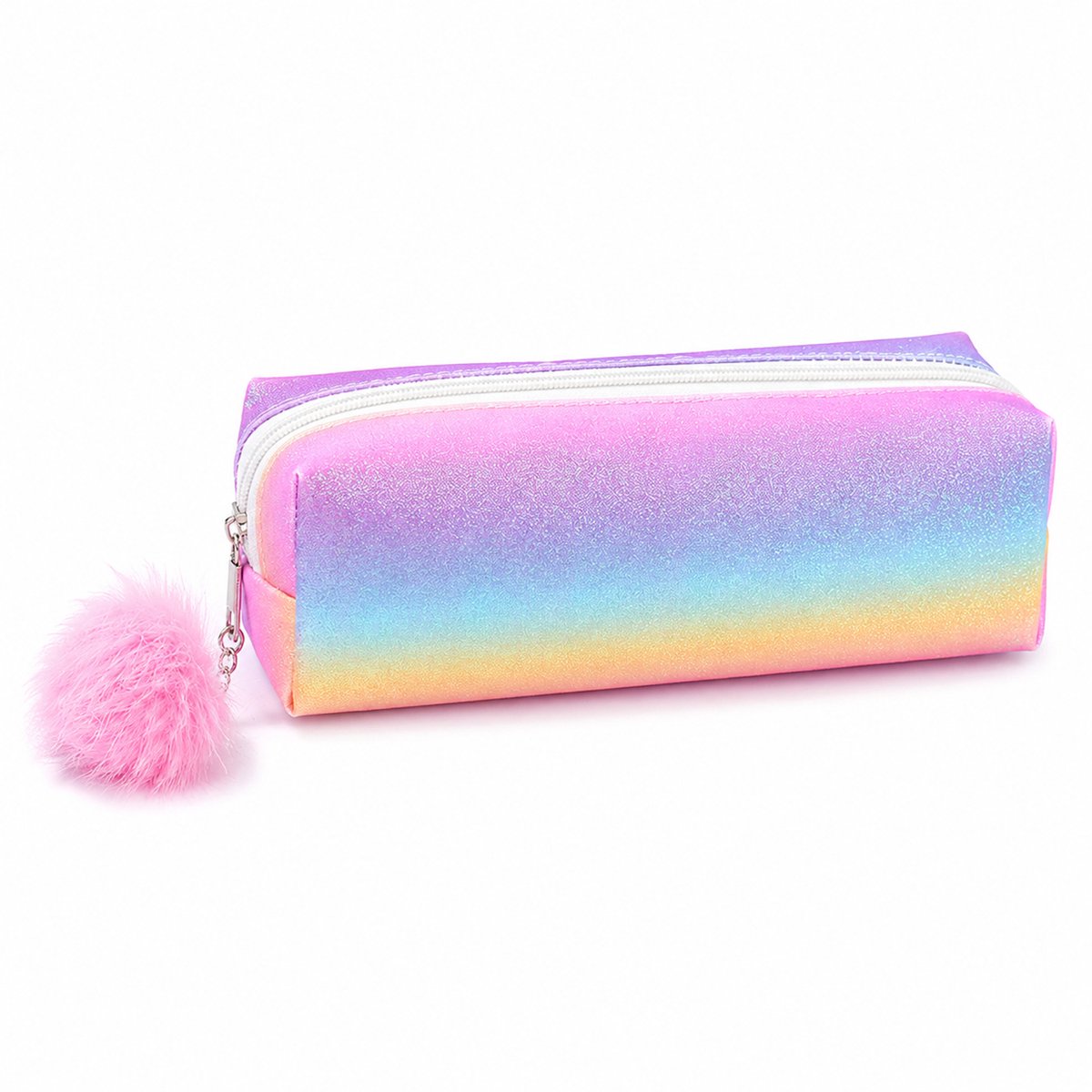 Ulisem - Etui Meisjes – Grote Pennenzak met Glitter Design – Ruime Etui voor School – Pennentas met Grote Capaciteit – Bureau Organizer – Voor Studenten, Kinderen & Kantoor – Regenboog
