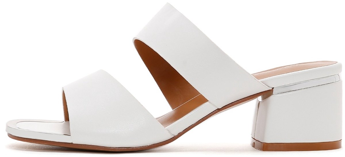 DERIMOD Muiltjes Met Middelhoge Hak Imitation Leren Mid Heel Muiltjes