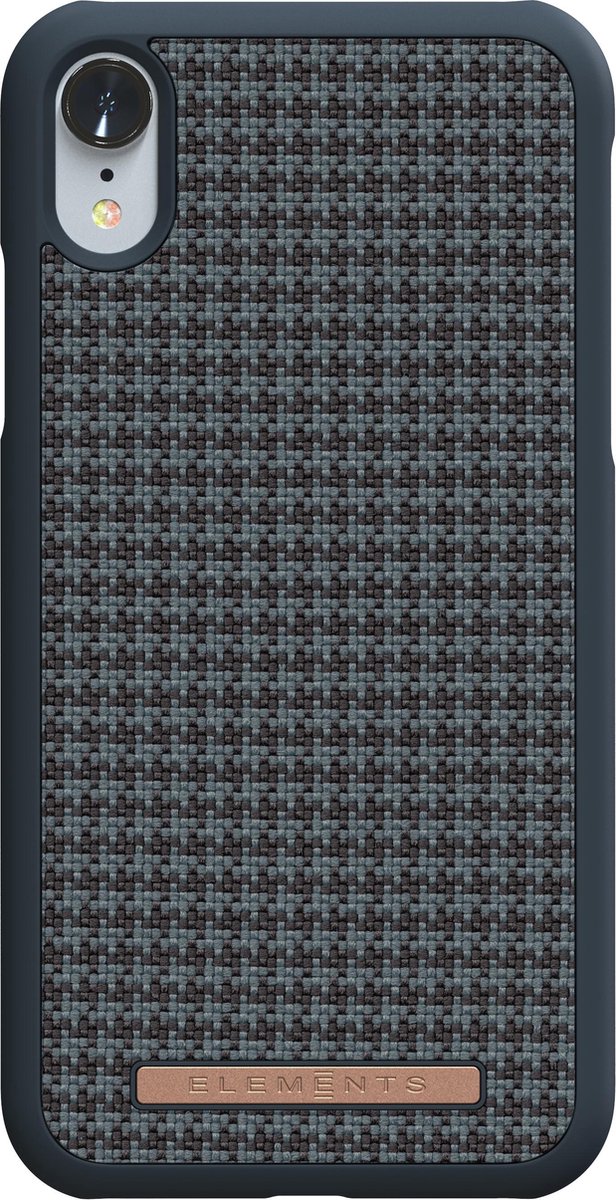 Nordic Elements Nordic Elements Sif backcover voor Apple iPhone XR - Pied-de-poule zwart / antraciet textiel