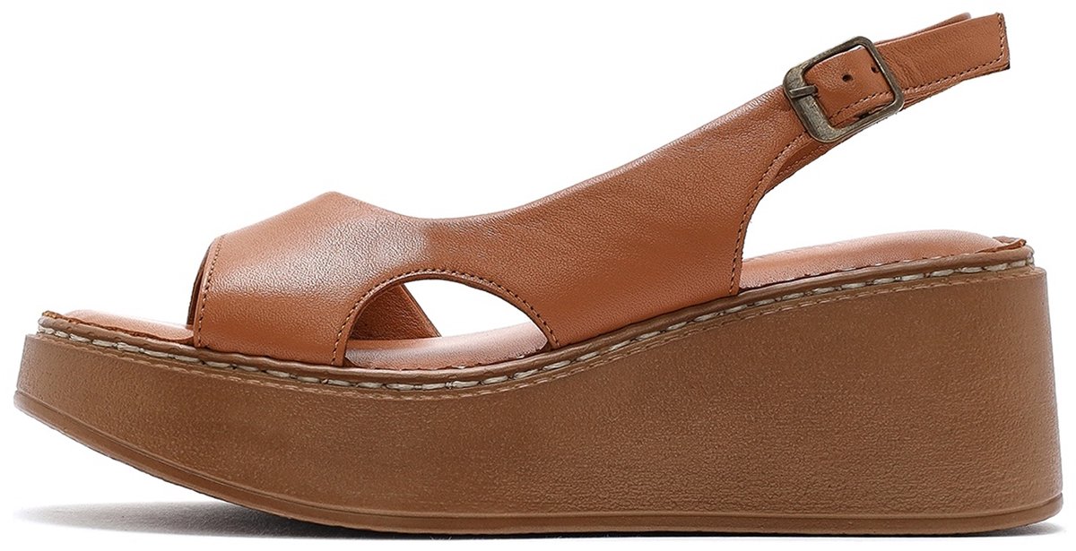 DERIMOD Sandalen Met Sleehak Leren Wedge Sandalen