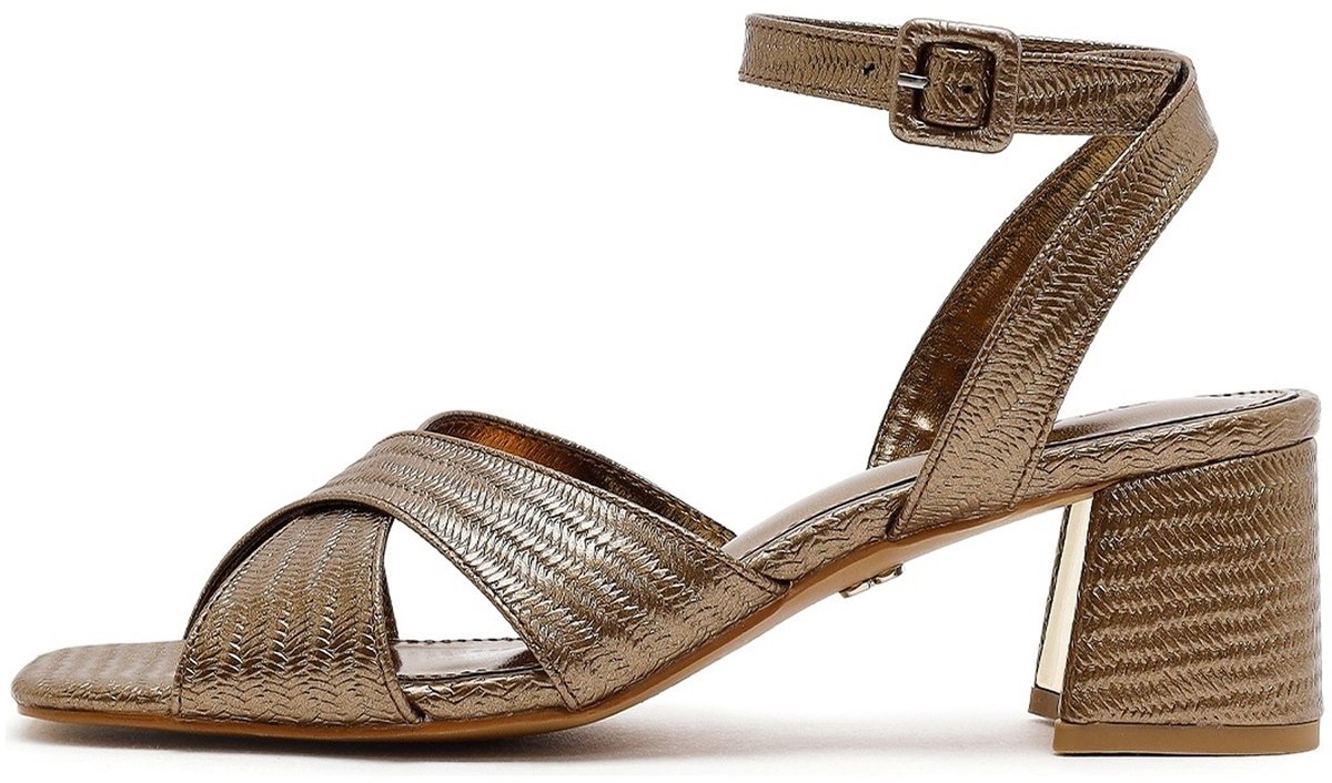 DERIMOD Sandalen Met Middelhoge Hak Imitation Leren Mid Heel Sandalen