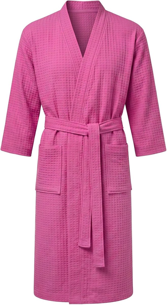 SnelShoppen - Unisex Waffle Badjas - Lichtgewicht Badcape Towel Body Wrap met Zakken - Ideaal voor Thuis, Spa, Hotel, en Ontspanning - Ademend en Snel