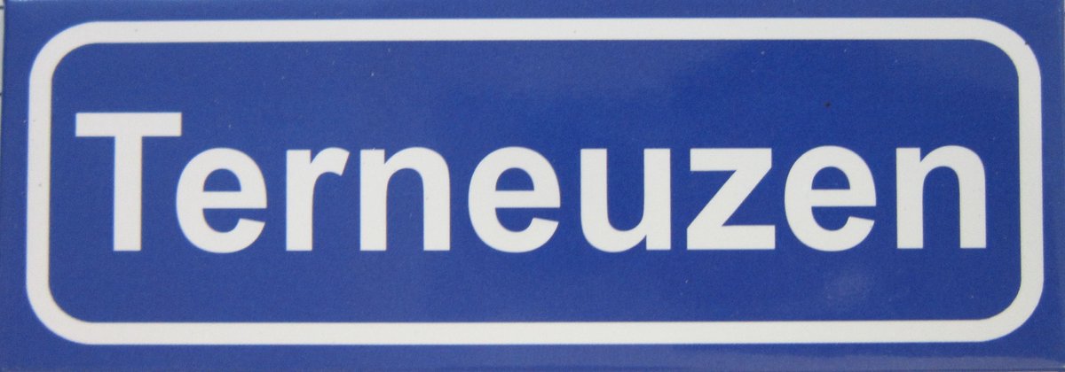 Souv© - koelkast magneet - plaatsnaam bord - kombord - souvenir - koelkastmagneetje - relatiegeschenk Terneuzen