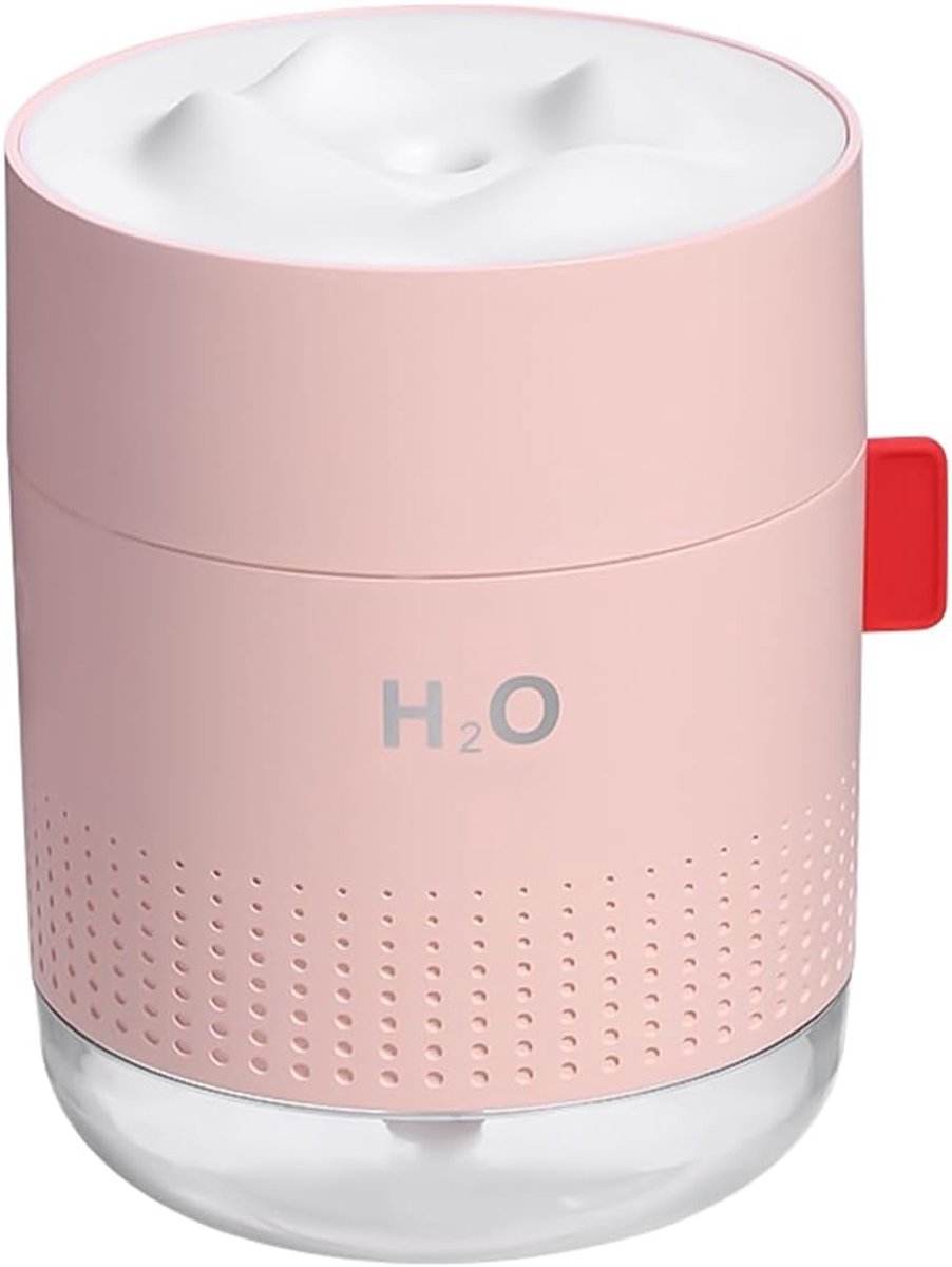 SnelShoppen - USB Oplaadbare Mini Luchtbevochtiger met LCD Sfeerverlichting, 500ml Draagbare Bevochtiger voor Slaapkamer, Kantoor en Planten, 12 Uur S