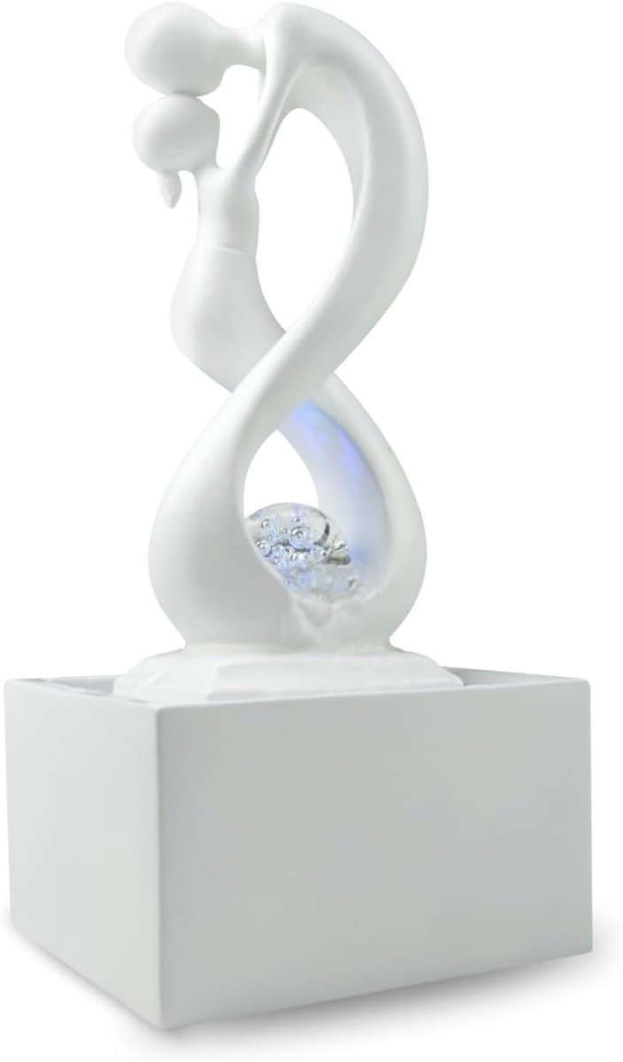 SnelShoppen - Moderne Binnen Waterfontein met LED Verlichting - Decoratie in Eigentijdse Kunststijl - Ideaal voor Meditatie en Ontspanning - 31 cm Hoo