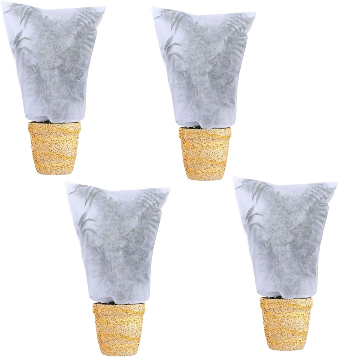 SnelShoppen - 4 Stuks Tuinfleece Plant Bescherming Covers, 60x80 cm Vorstbescherming Voor Planten, Ademend Polypropeen Voor Potted Planten en Olijfbom