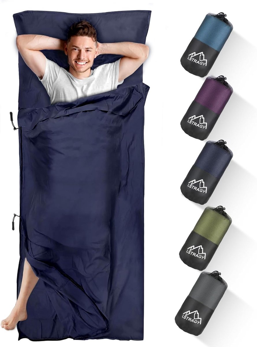 SnelShoppen - Upgraded Cabin Sleeping Bag met Full en Foot Zip, 2-in-1 Microfibre Slaapzak voor Backpacking, Hostels en Cabins - 220 x 95 cm