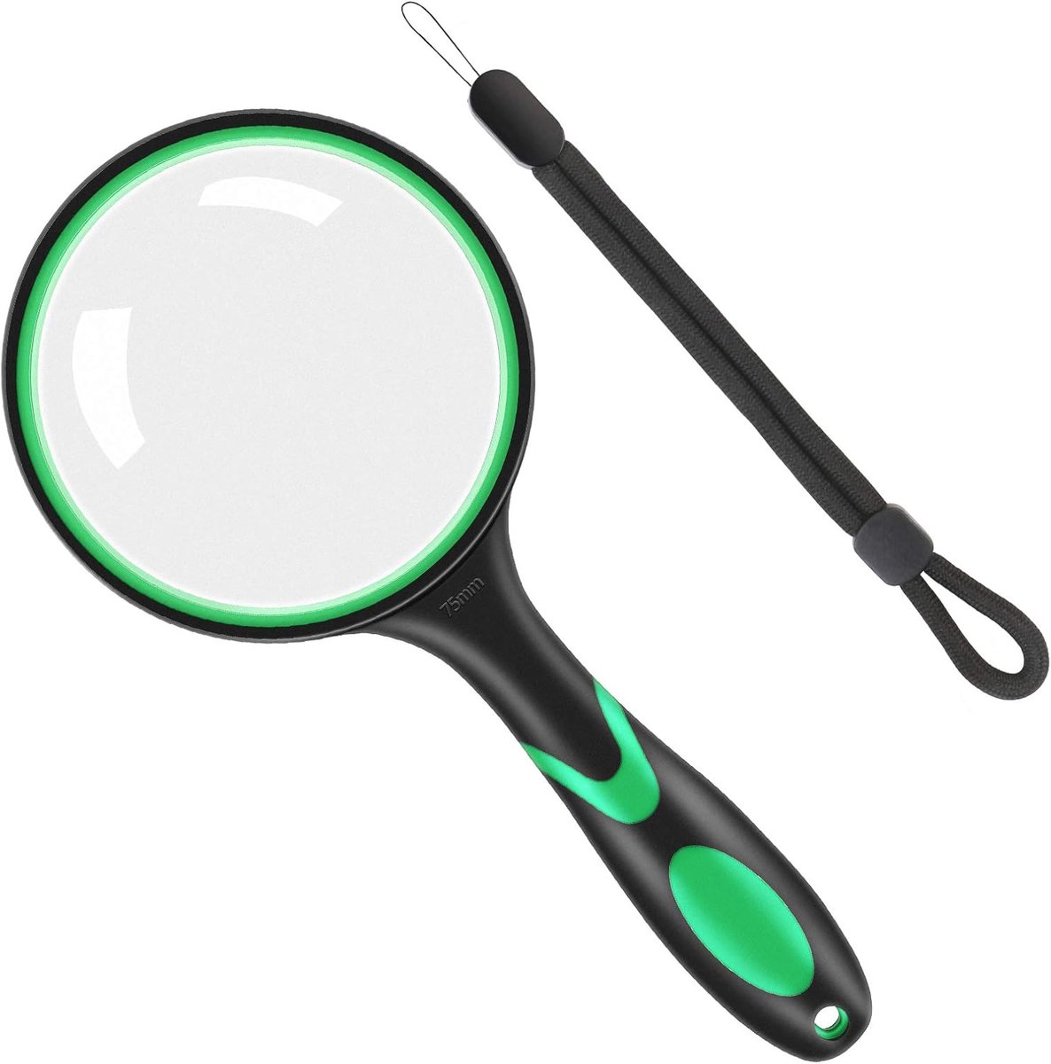 SnelShoppen - 10x Vergrootglas met Antislip Handvat - 75mm Schokbestendig Spiegel voor Lezen, Wetenschap, Kranten, Insecten en Hobby's - Groen