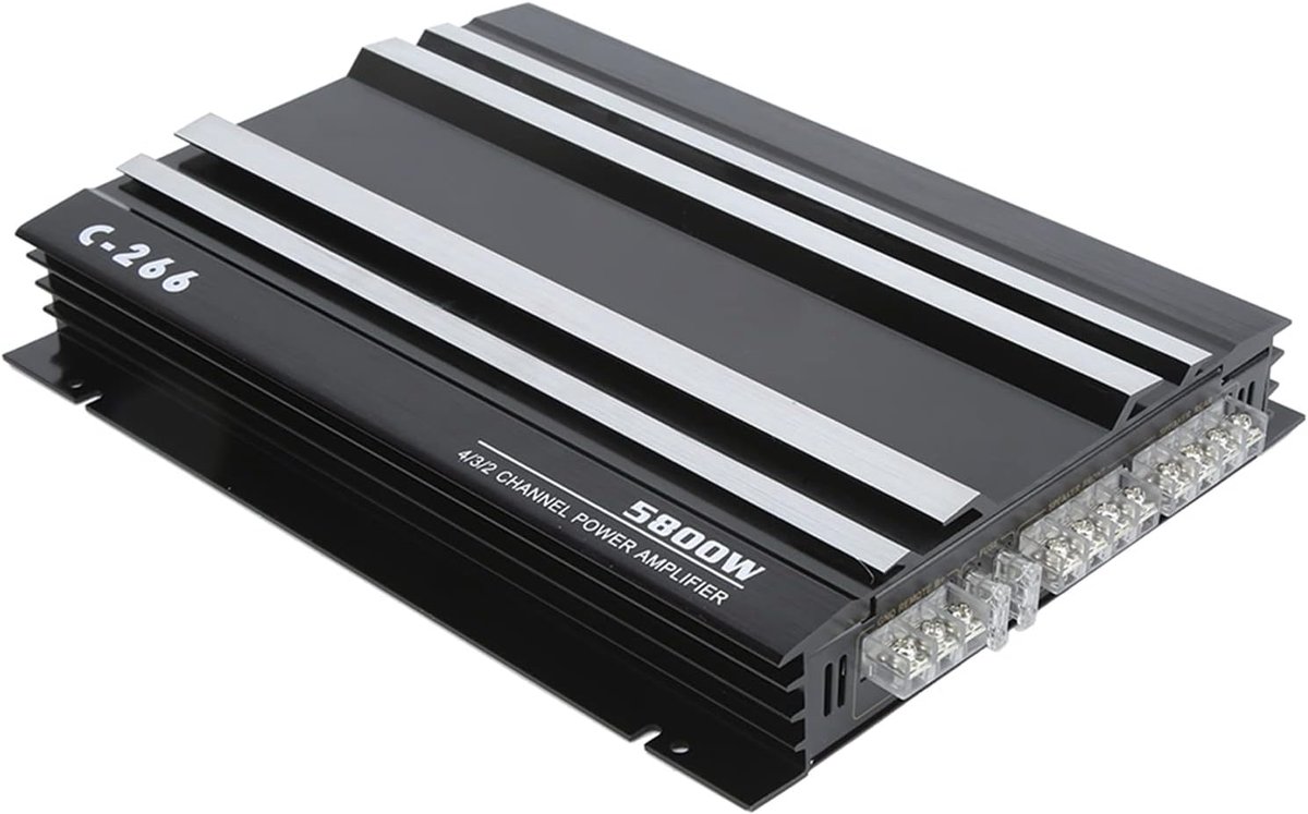 SnelShoppen - Car Stereo Amplifier 5800W 12V Hoogvermogen Auto Versterker Hi Fi Draagbare Audio Stereo Geluid Subwoofer - Aluminium Legering, Duurzaam
