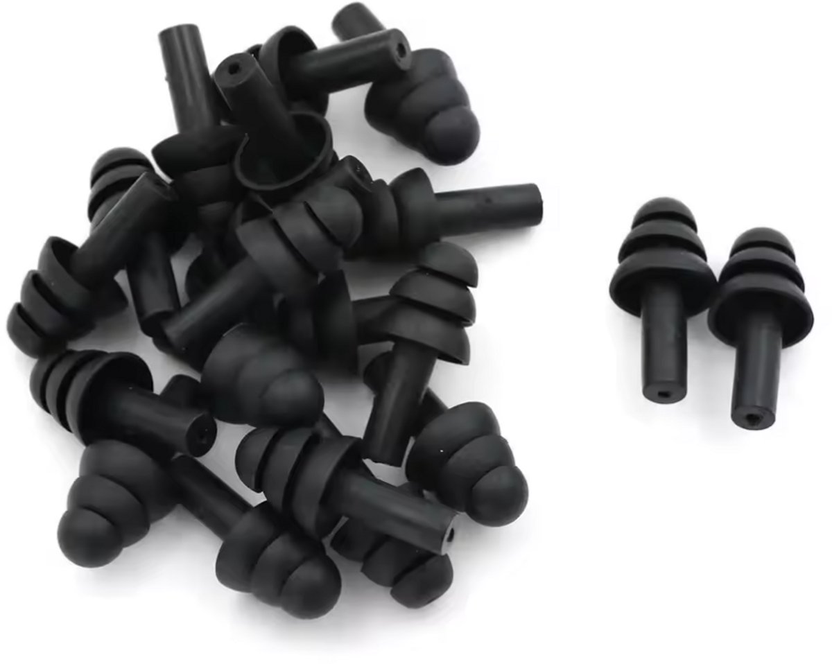 New Age Devi - 10 paar water-dichte zwemmen siliconen oordoppen voor volwassenen zwemmers kinderen duiken zachte Anti-Noise Ear Plug zwart