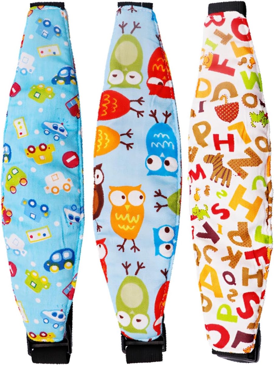 SnelShoppen - 3 Stuks Auto Zitplaats Hoofdkussen Baby Hoofdkussen Slaap Kinderen Peuters Comfortabel Veilig Dieren Motief Zacht Materiaal
