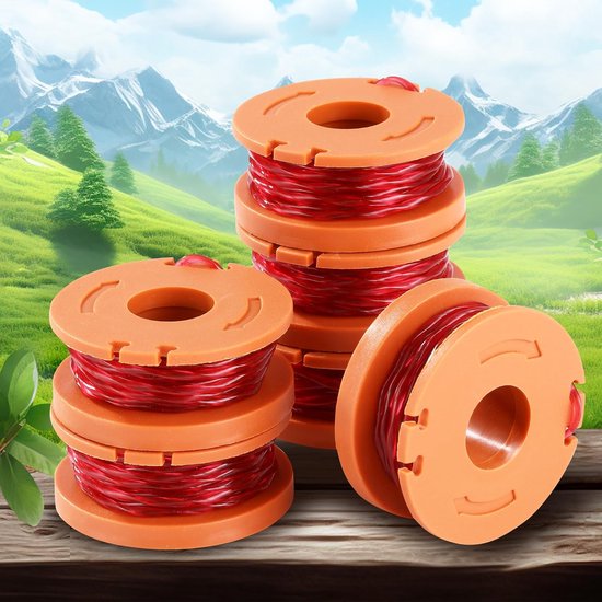 12 stuks grastrimmerspoel, grastrimmer draad, voor alle Worx-trimmers en 2 stuks trimmerspoelafdekking, Worx grastrimmer draad model WA0010, duurzame vervangende spoel van Merkloos	 — afbeelding 4