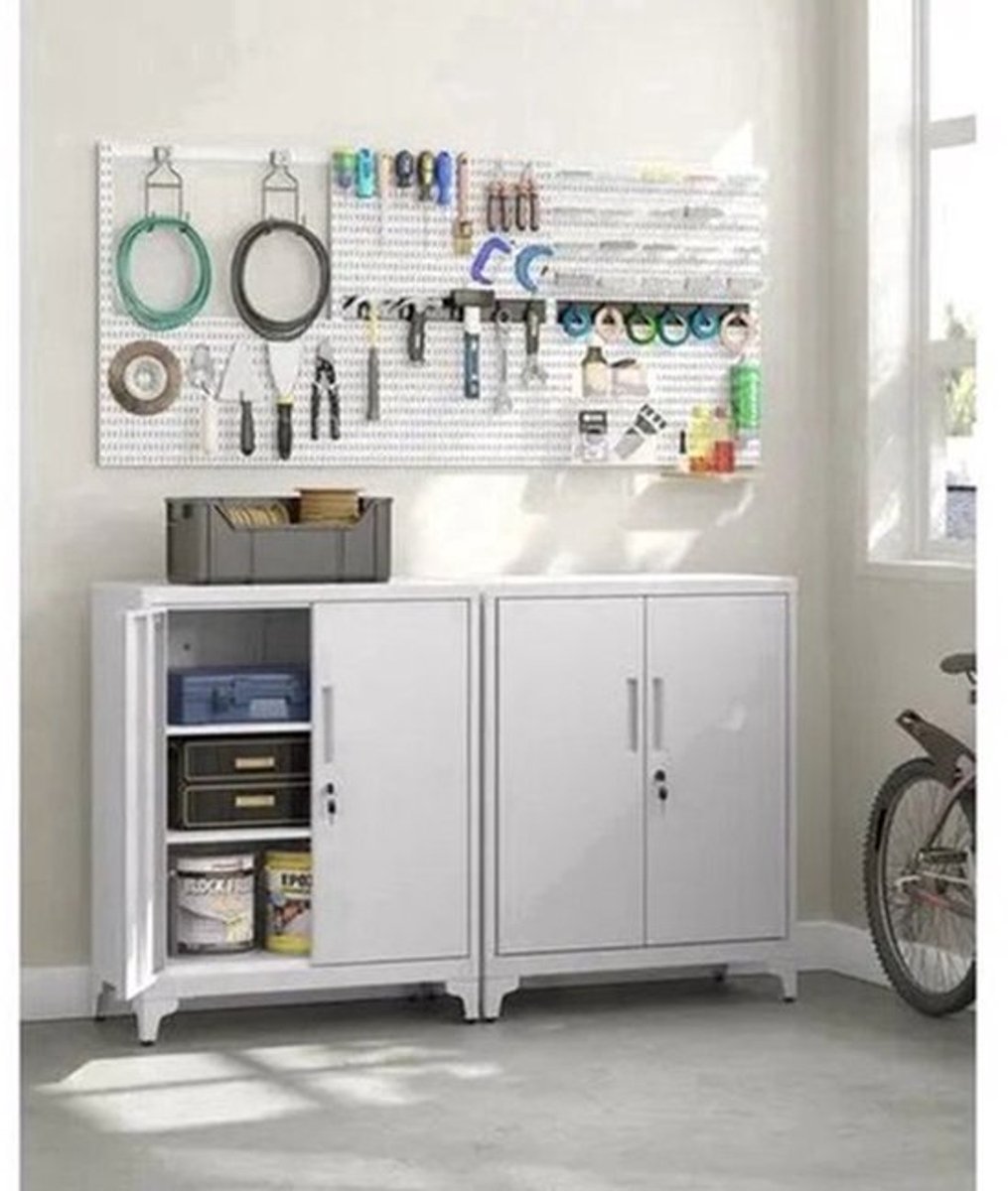 Kantoor Kast - Kantoor - Kantoorartikelen - Dossier Kast - Kast - Kasten - Dressoir - Opbergkasten Met Deuren - Boekenkast - Boeken Kast Merk - Lichtgrijs