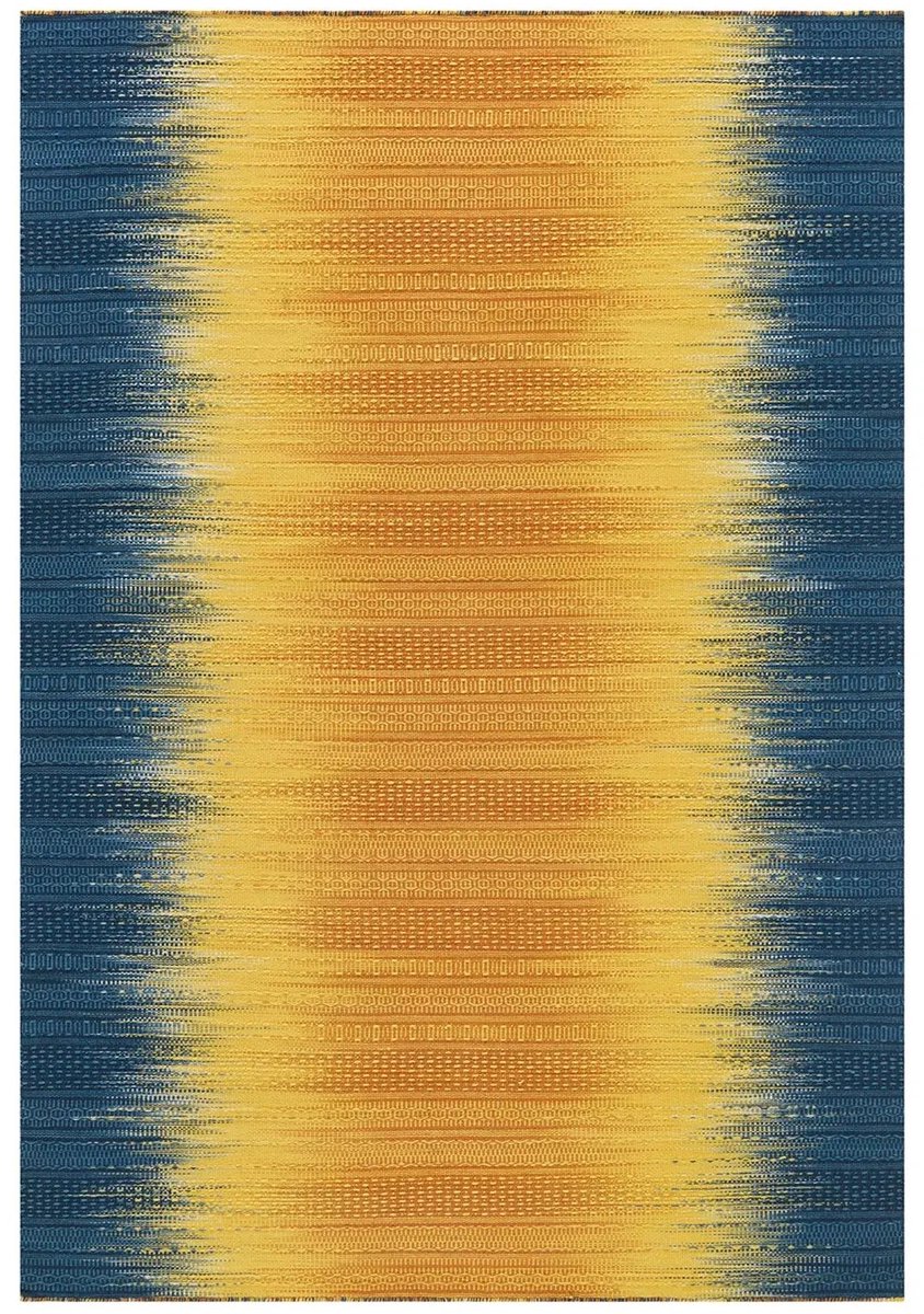 Dutch XXL Wollen Vloerkleed | Tapijt | Sunset | Verloop | Geel/Blauw | 120x180 cm