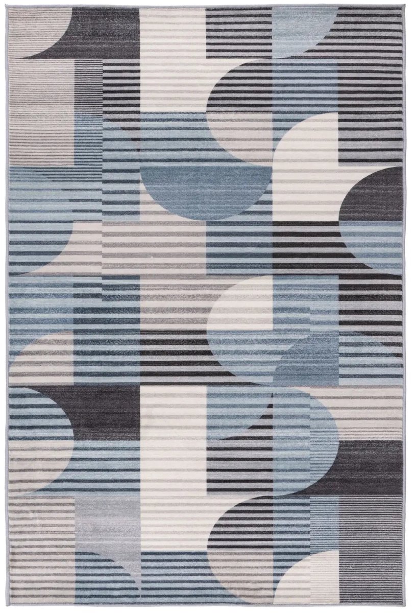 Dutch XXL Wasbaar Vloerkleed | Tapijt | Vegas | Geometrisch | Blauw | 200x290 cm