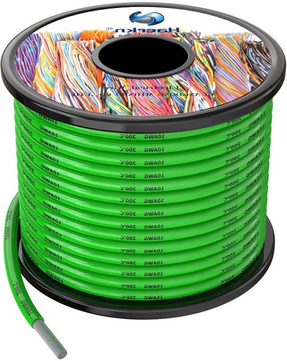 Siliconen Elektriciteitsdraad - Flexibele Koperkabel - Elektrische Projecten - Hoge Temperatuurbestendig - 8 meter - Groen