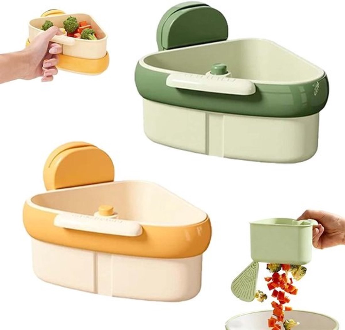 Gootsteen Zeef - Afvoermand Zeef - Keuken Organiseren - Driehoekig Ontwerp - 12 cm - Meerdere Kleuren