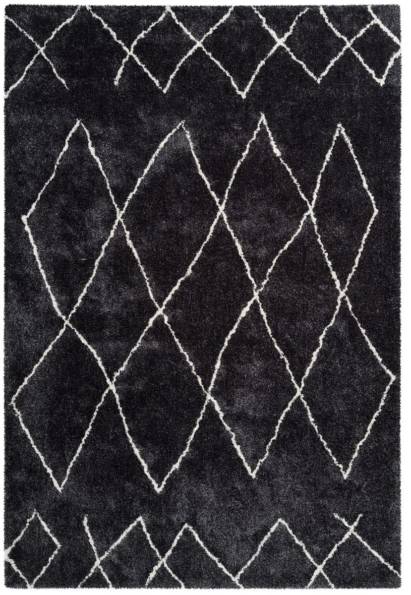 Dutch XXL Berber Vloerkleed | Tapijt | Orlando | Geometrisch | Antraciet | 200x290 cm
