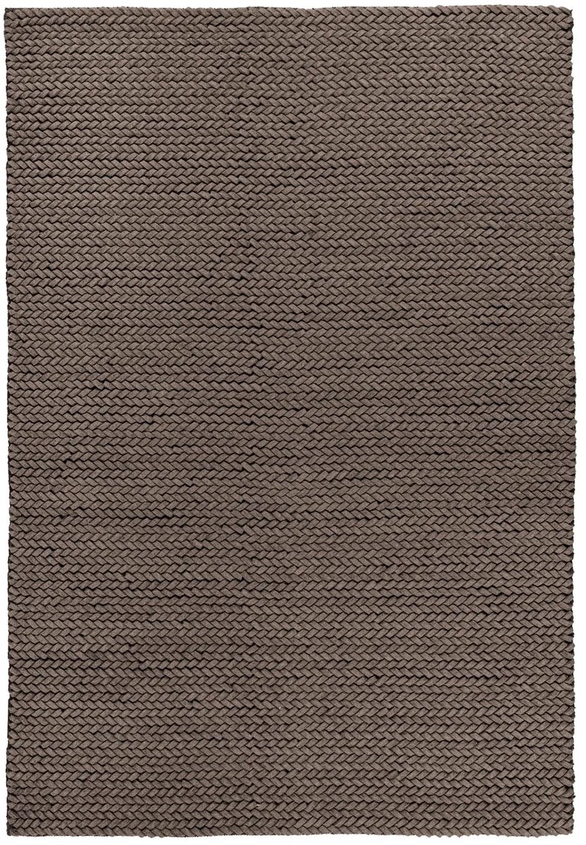 Dutch XXL Wollen Vloerkleed | Tapijt | Robbie | Gevlochten | Taupe | 120x170 cm