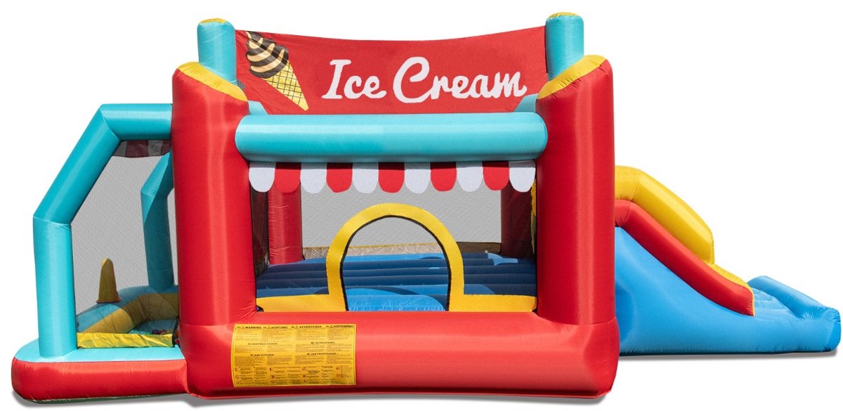 SureDeal® - Kussen - Springkussen - Kinderen Glijbaan Springzone - Buiten - 485,5x239x206 cm - Meerkleurig