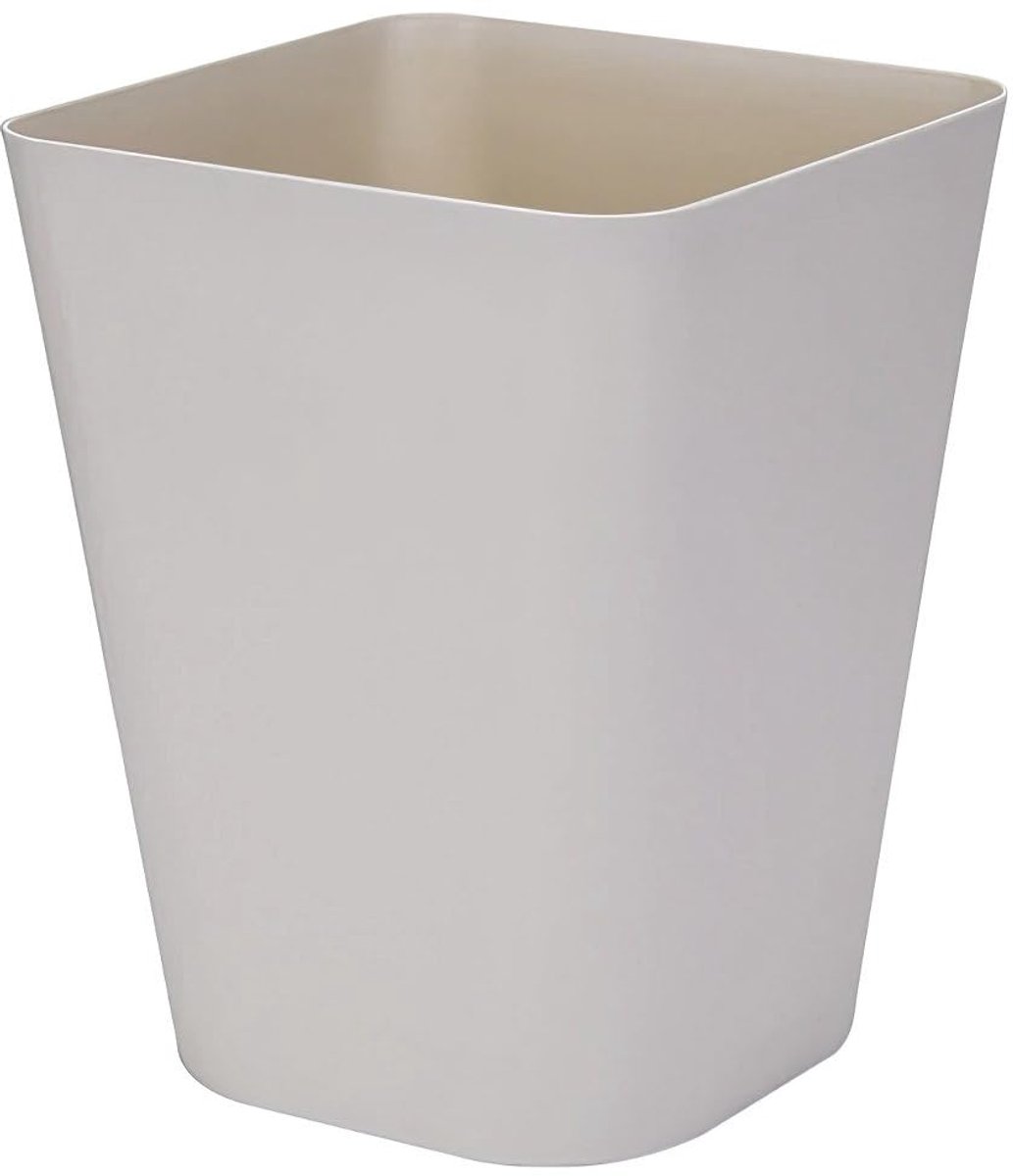 Prullenbak - Kunststof - Beige - 12 liter - 23 x 23 x 29 cm