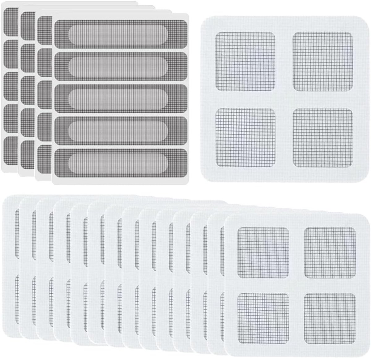 Herstelset voor Muggennetten, 35 Stuks Sterke Zelfklevende Glasvezelmesh voor Deuren en Wanden, Ideaal voor Snelle Reparaties en Verbetering van Je Interieur