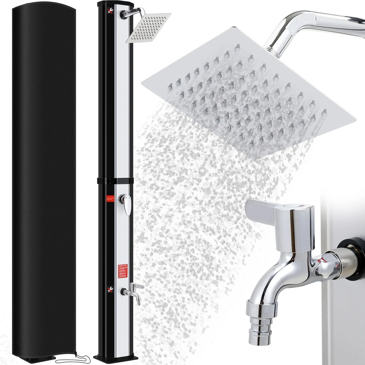 Brandistry - Buitendouche - Buitendouche Zonne-Energie - Zonnedouche - Solar Douche - Tuindouche - Zonder Stroom - 40L - Zwart