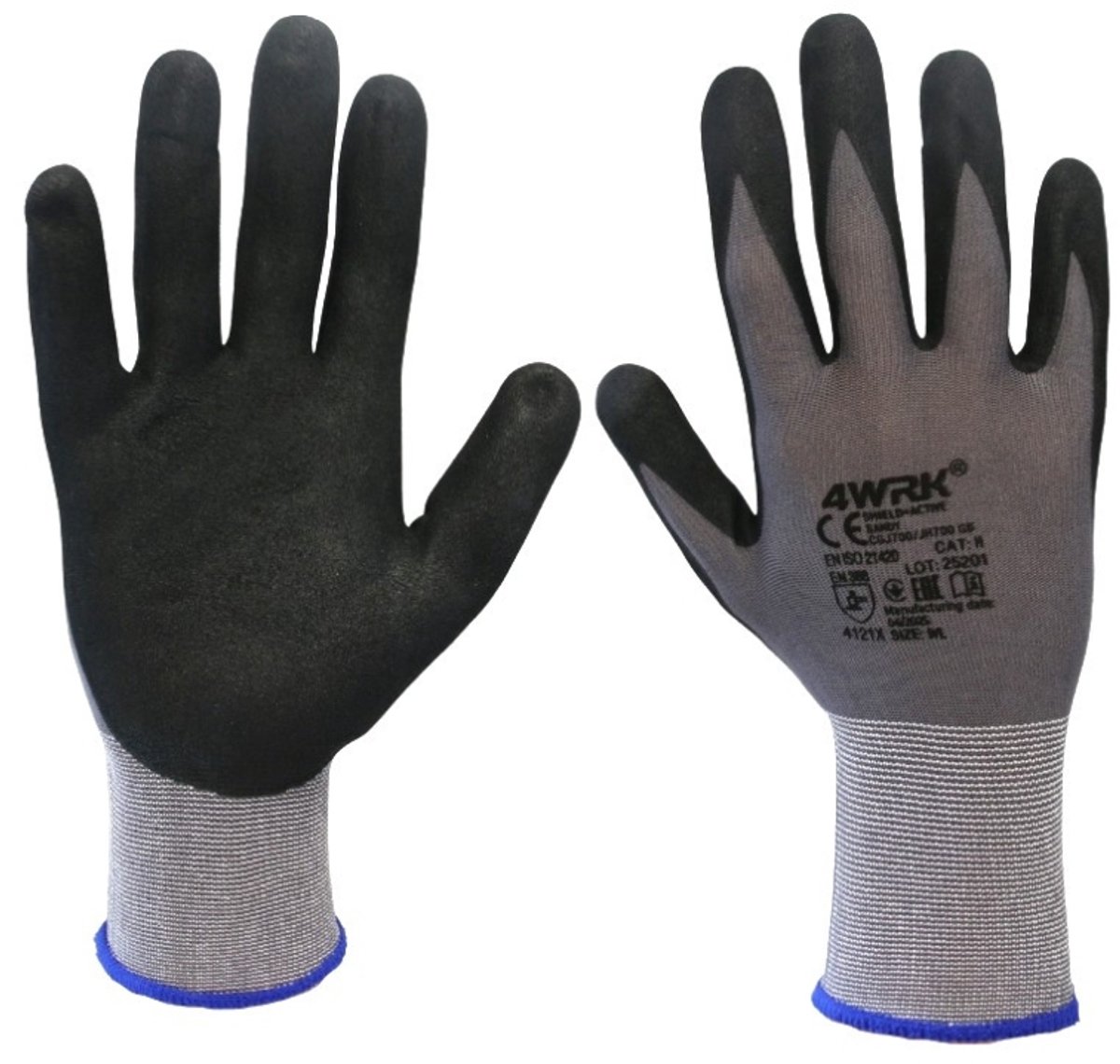 SHIELD + ACTIVE SANDY Werkhandschoenen-Veiligheidshandschoenen-Montagehandschoenen -12 paar maat- 8/M