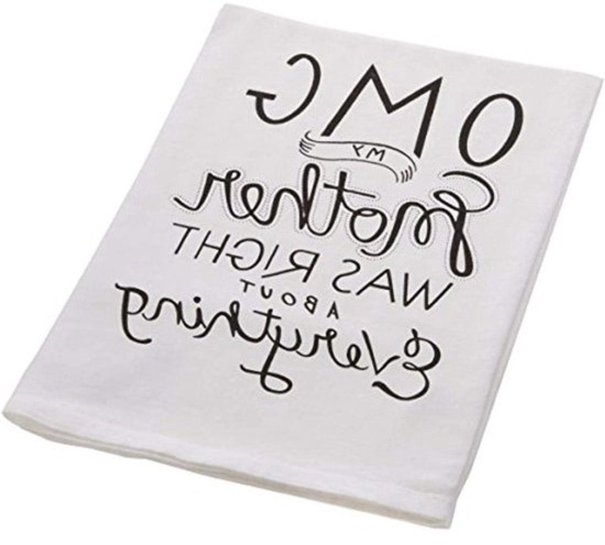 Katoenen Keukendoeken - Theedoeken Set - Keuken Decoratie - Grappige Teksten - 70 x 70 cm - Wit