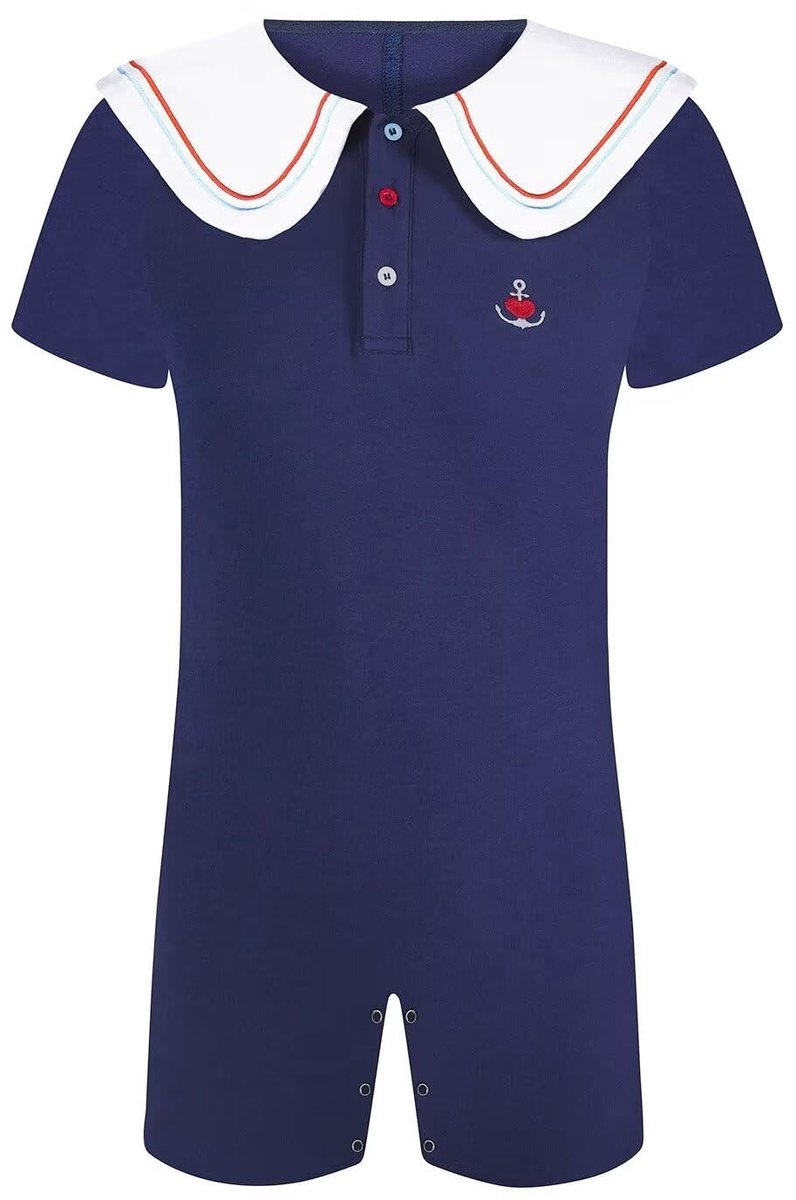 Heren romper pyjama met korte mouwen - Donkerblauw