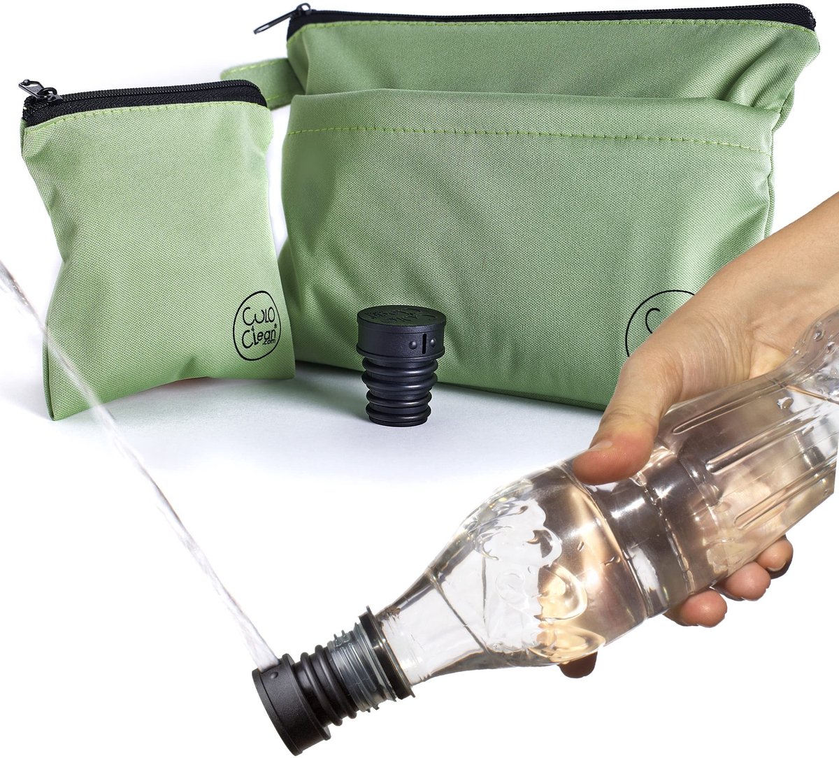 Hygiene Tas voor Wandelen - Inclusief Draagbare Bidet - Groen