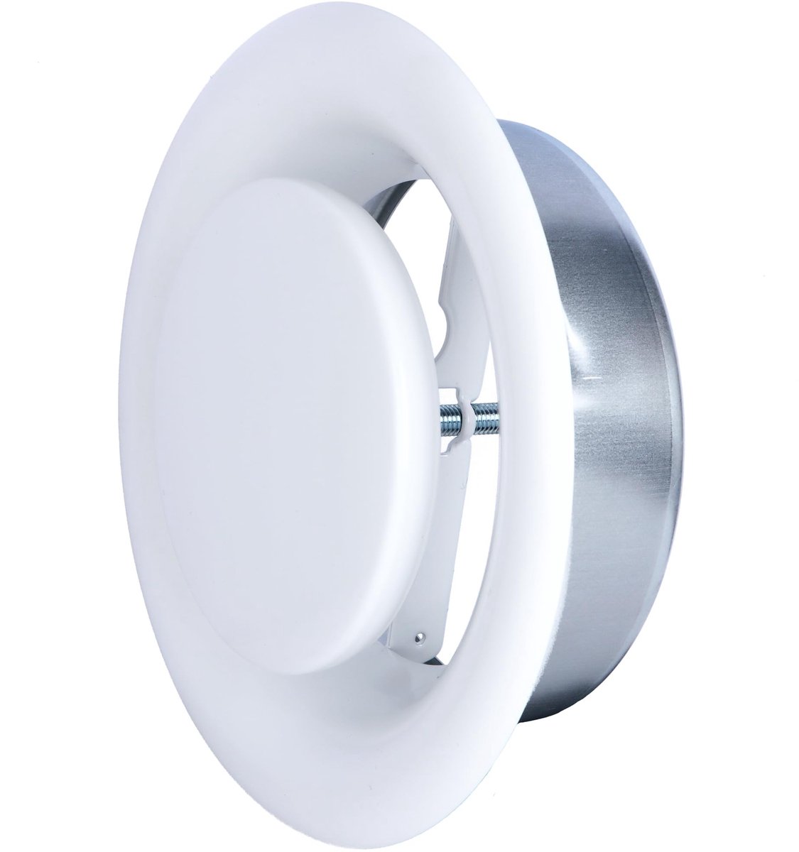 Afvoerstop, verstelbaar, rond, 150 mm - Staal - Wit gelakt