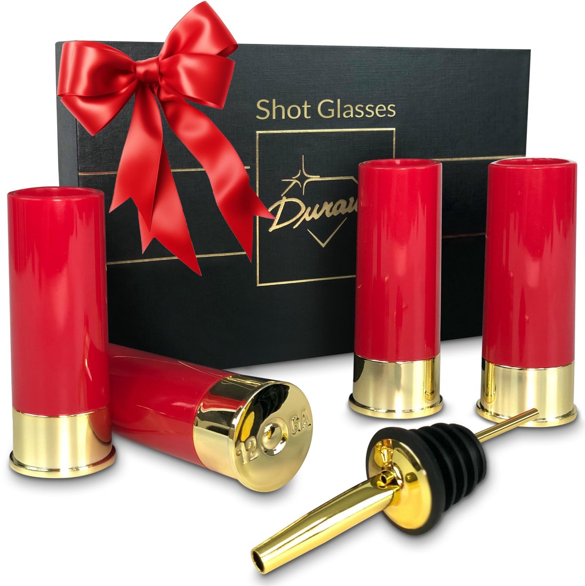 Shotglas Set - Set van 4 Plastic Glazen - Geweerpatroon