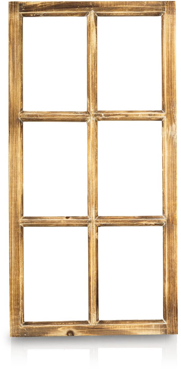 Decoratieve Houten Raamdecoratie - Landhuisstijl voor Aan de Muur