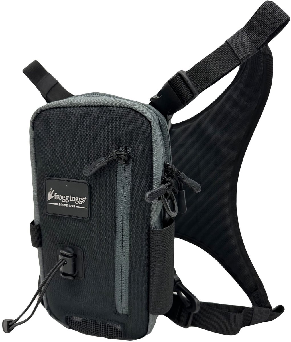 Hightide Fishing Chest Pack - Lichtgewicht met ingebouwde hengelsupport - Zwart