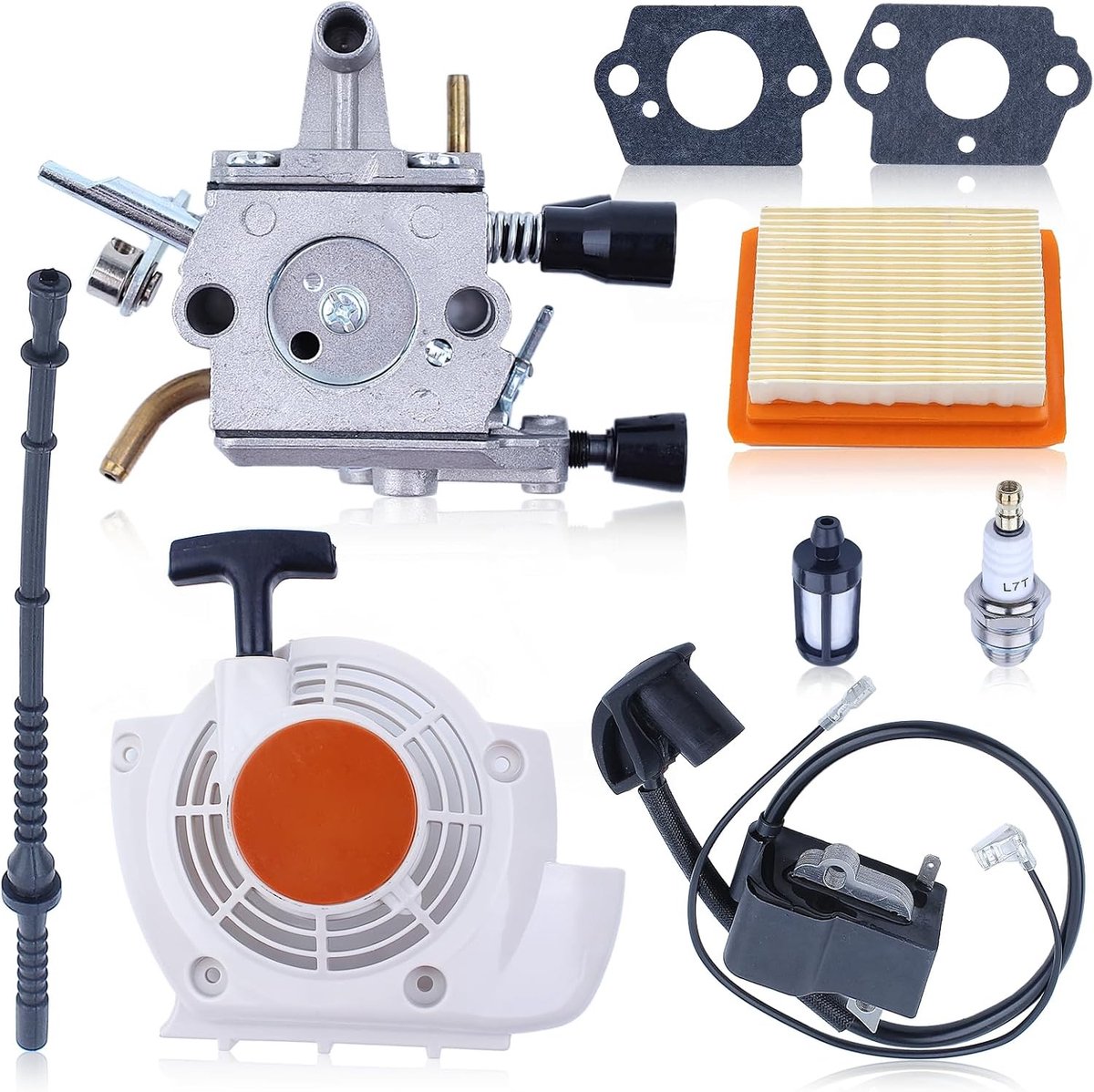 Recoil Starter Kit voor Trimmers, Inclusief Carburetor, Ontstekingsspoel en Pulley, Geschikt voor Stihl Fs120, Fs250, Fs200, Fs350 en Fs300, Hoogwaardige Onderdelen voor Tuinonderhoud