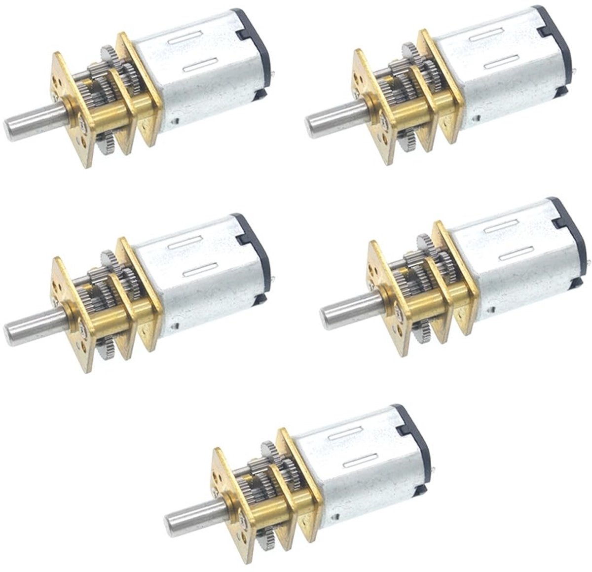 5 Stuks Mini Metalen Gear Motoren - DC 3V 15 RPM