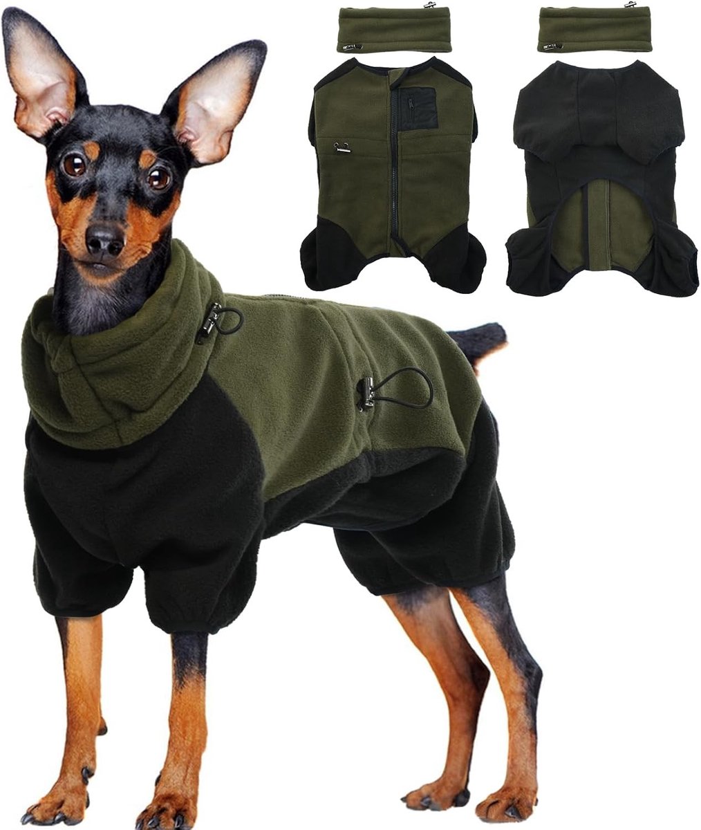 Wintertrui voor Kleine Honden - Thermische Fleece Jas voor Franse Bulldogs en Puppy’s, Houdt je Hond Warm (Army Green, XS)