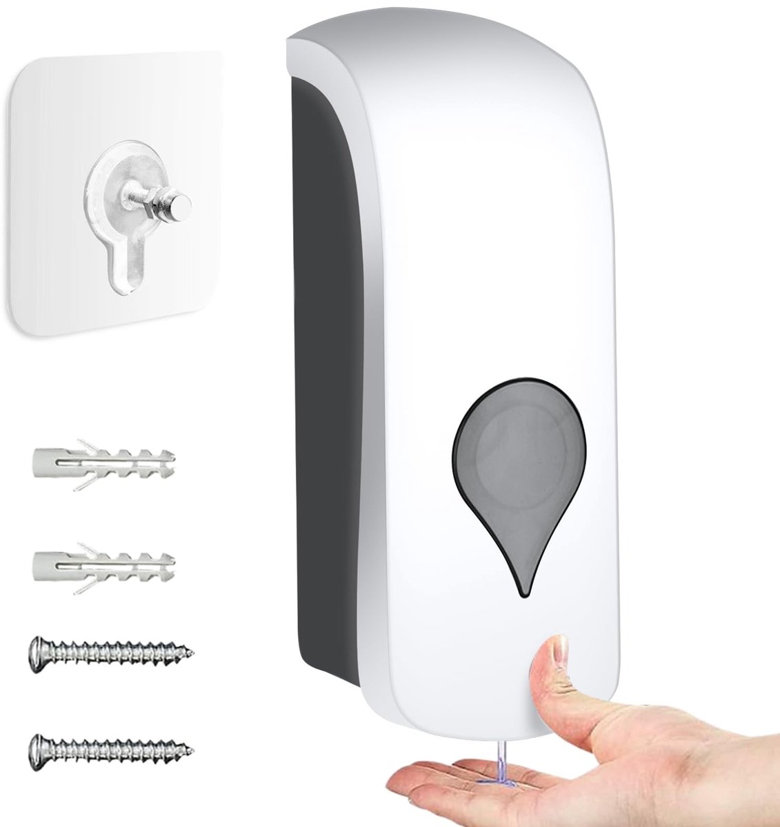 Wandzeepdispenser 300ml - Geschikt voor Badkamer en Keuken - Wit