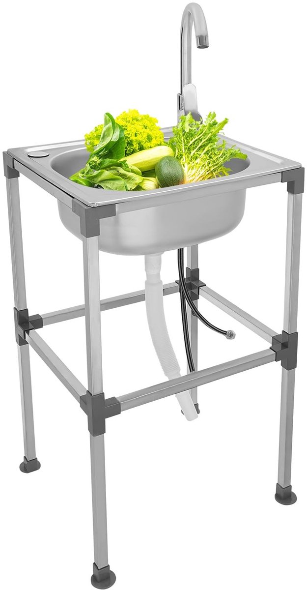 Vrijstaande Roestvrijstalen Spoelbak - Mobiel voor Outdoor Keuken