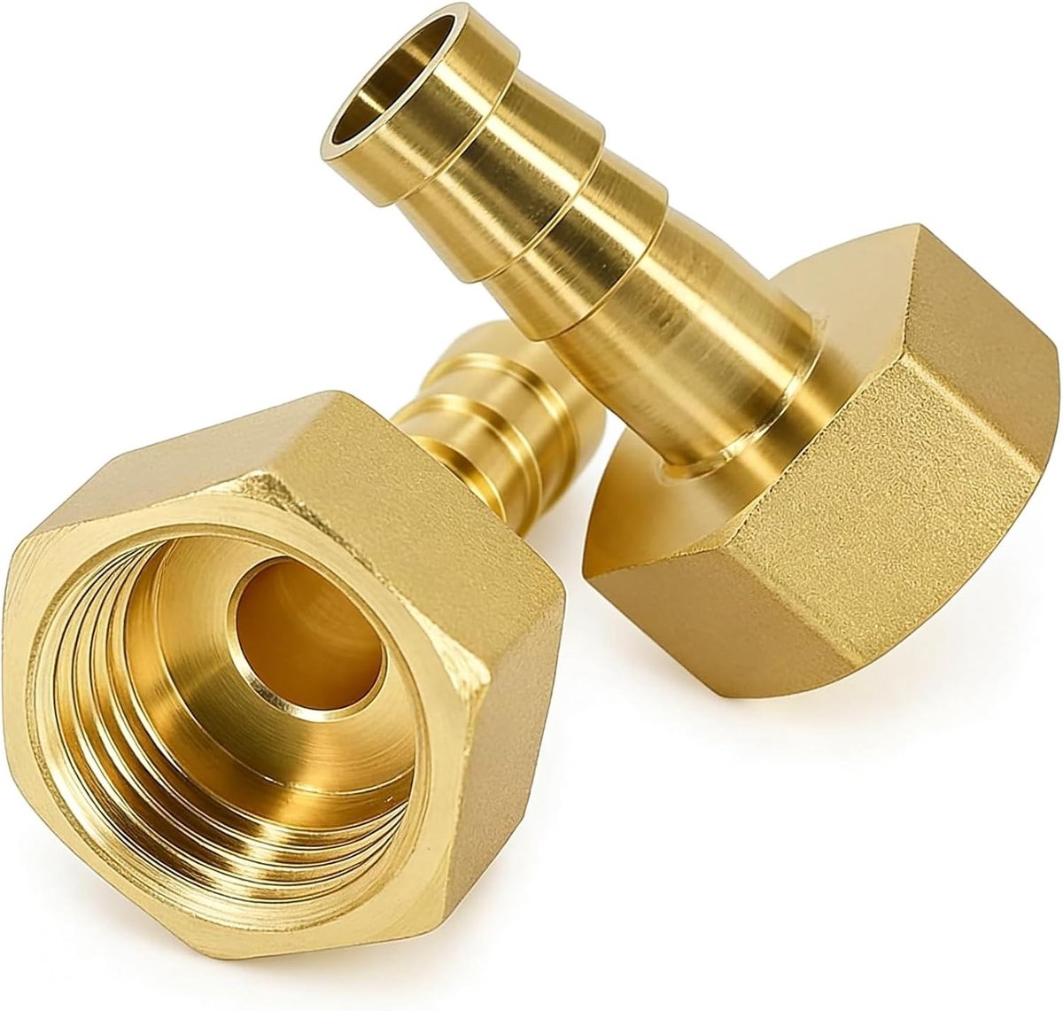 2 Stuks Messing Slangtules voor Slangaansluiting, Slangnippel Fitting voor Water, Lucht en Brandstof, Ideaal voor Slangleidingen en Tuinieren