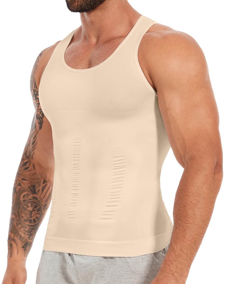 Body Shaper Heren - Elastisch - Beige - Tanktop