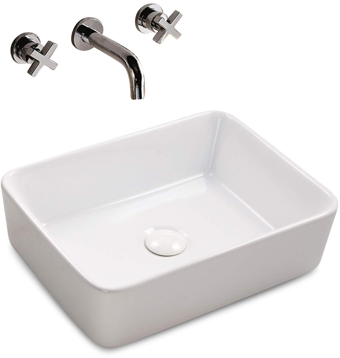 Soho Wastafel - 48 cm, Easy Clean oppervlak, wit